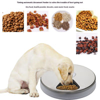 HKM-9378493 Automatic Pet Feeder with Intelligent Timing for Dogs and Cats - White Plastic Design