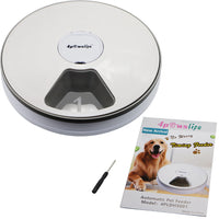 HKM-9378493 Automatic Pet Feeder with Intelligent Timing for Dogs and Cats - White Plastic Design