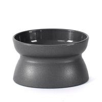 HKM-9378621 Elevated Dark Gray and White Cat Bowl for Cervical Spine Protection