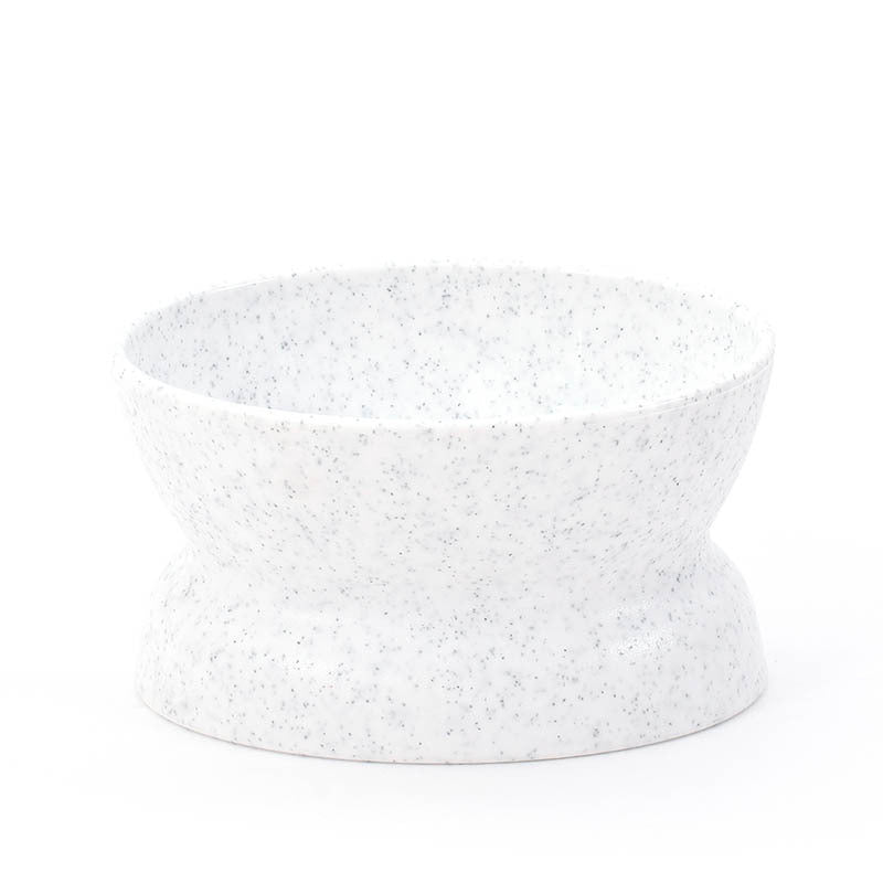 HKM-9378621 Elevated Dark Gray and White Cat Bowl for Cervical Spine Protection