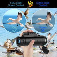 HKM-937939 40X60 Monocular Telescope for Outdoor Activities, with High-Quality Optical Components and Dual Focus Capability