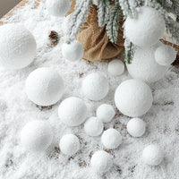 HKM-938003 Snowball Christmas Tree Ornaments - Pure White Foam, 4cm/6 Pack, 6cm/6 Pack, 8cm/6 Pack