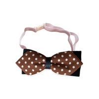 HKM-9380413 Handmade Dog Bow Tie Collar in Wine Red Plaid & Gray Plaid for Small and Medium Dogs
