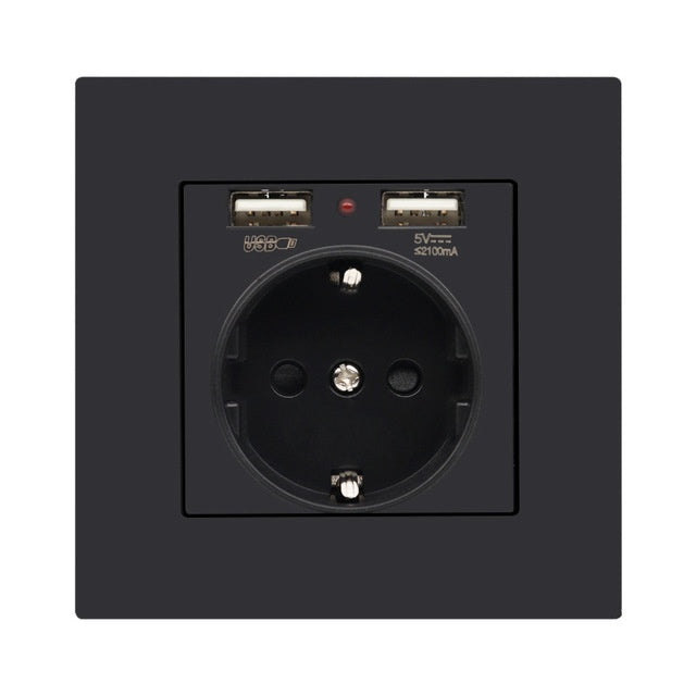 HKM-938067 Child-Safe Socket with Easy Installation - 16A/25V, White/Black, 86*86mm