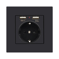 HKM-938067 Child-Safe Socket with Easy Installation - 16A/25V, White/Black, 86*86mm