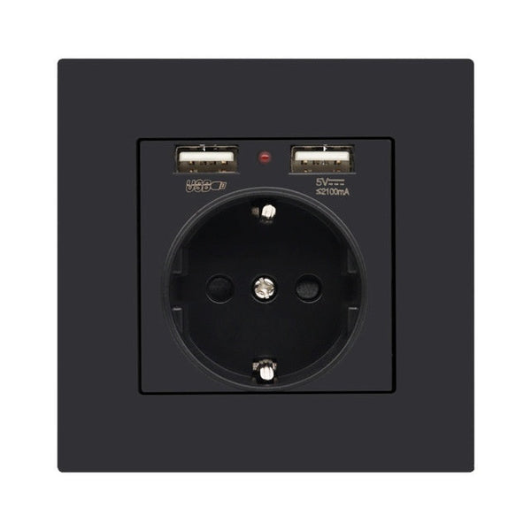 HKM-938067 Child-Safe Socket with Easy Installation - 16A/25V, White/Black, 86*86mm