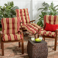 HKM-938067 High-Back Waterproof Outdoor Folding Chair Cushion with Non-Slip Design and Adjustable Strap