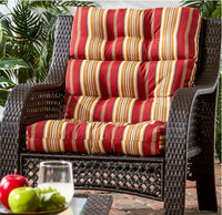 HKM-938067 High-Back Waterproof Outdoor Folding Chair Cushion with Non-Slip Design and Adjustable Strap