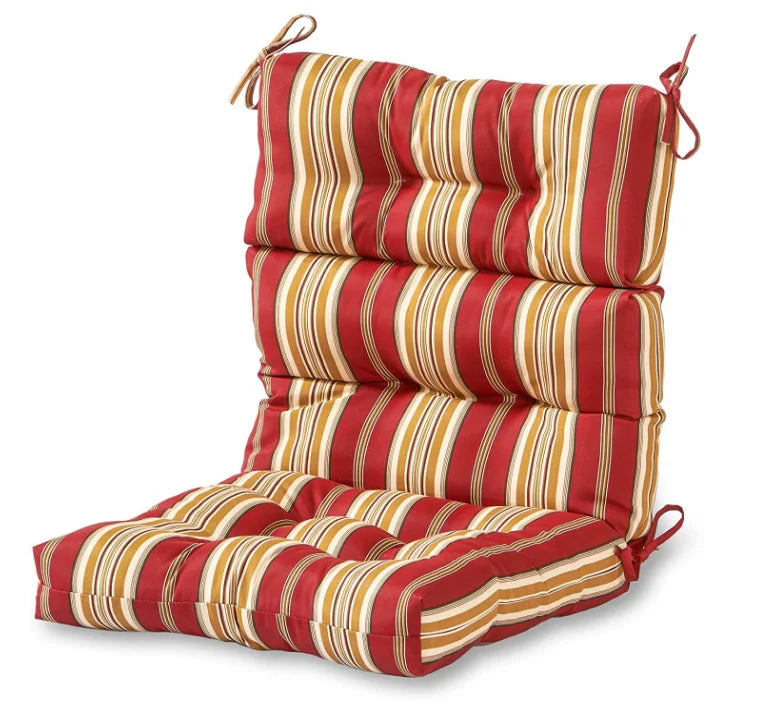 HKM-938067 High-Back Waterproof Outdoor Folding Chair Cushion with Non-Slip Design and Adjustable Strap