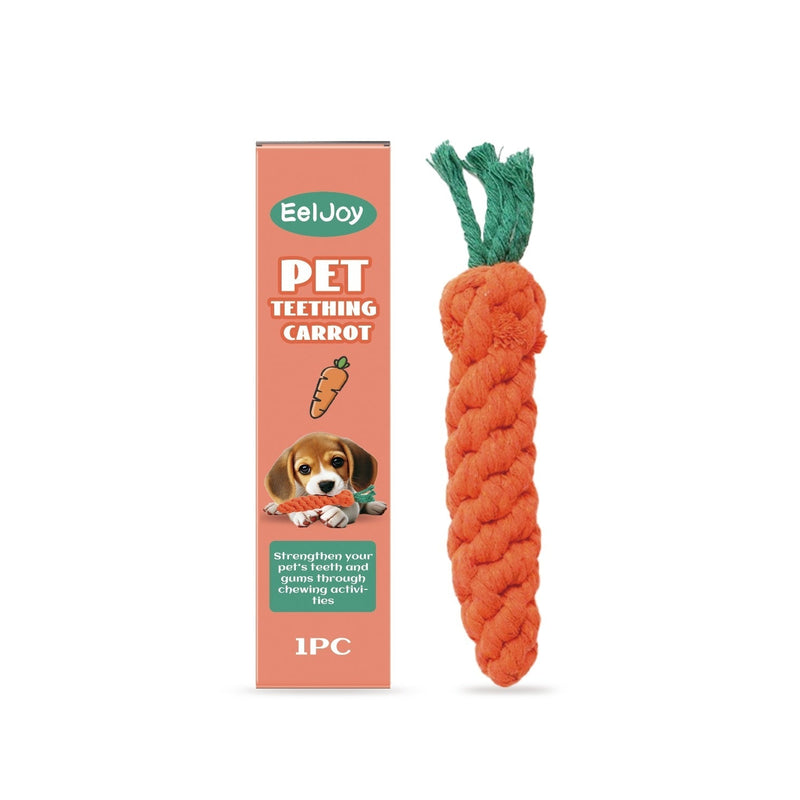 HKM-9381053 Pet Teething Carrot - Cotton Rope Molar Toy for Dogs