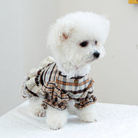 HKM-9382973 Autumn and Winter Maillard Woolen Skirt for Dogs and Cats, Polyester Casual Pet Clothing