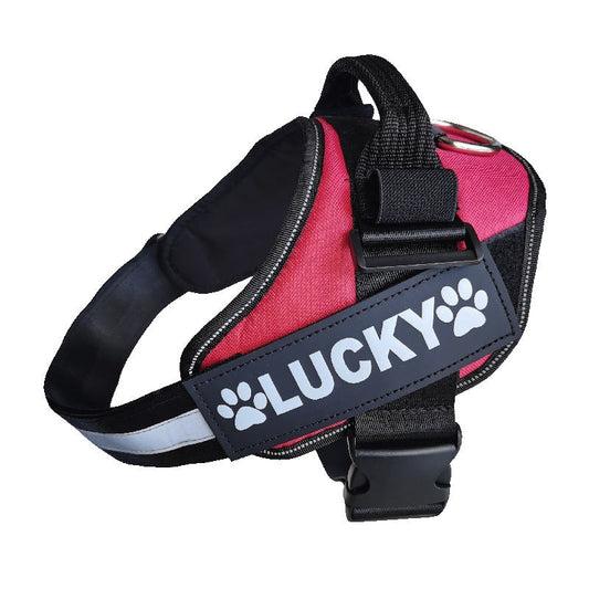 HKM-9384253 Dog Chest Strap with DO NOT PET Sign - White Text on Black Background
