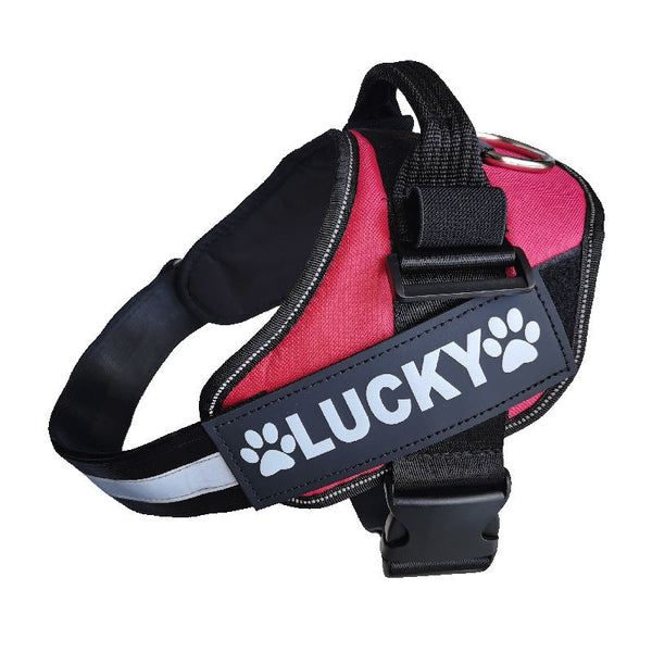 HKM-9384253 Dog Chest Strap with DO NOT PET Sign - White Text on Black Background