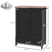 HKM-9384381 Elevated Pet Feeding Station with Hidden Bowls and Storage Cabinet for Medium-Sized Dogs