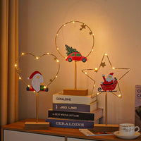 HKM-938515 Wrought Iron Decorative LED Lamp - Warm Light Christmas Ornaments in Various Designs