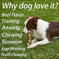 HKM-9385661 Indestructible Dog Chew Bone with Real Beef Flavor - Safe Nylon and Cowhide Teething Toy for All Dog Sizes