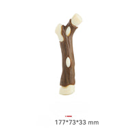 HKM-9385661 Indestructible Dog Chew Bone with Real Beef Flavor - Safe Nylon and Cowhide Teething Toy for All Dog Sizes
