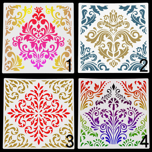 HKM-938643 Polygonal Painting Template for Wall Art - 30x30cm PET Stencils for Cake, Jewel, and Clay Decoration