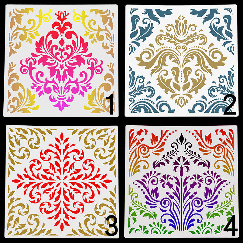 HKM-938643 Polygonal Painting Template for Wall Art - 30x30cm PET Stencils for Cake, Jewel, and Clay Decoration