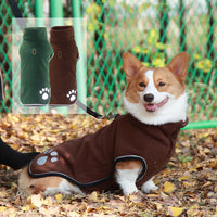 HKM-9386557 Waterproof Fleece Dog Sweater Coat in Brown and Dark Green, Sizes S to 6XL