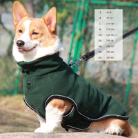 HKM-9386557 Waterproof Fleece Dog Sweater Coat in Brown and Dark Green, Sizes S to 6XL