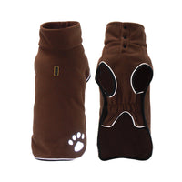 HKM-9386557 Waterproof Fleece Dog Sweater Coat in Brown and Dark Green, Sizes S to 6XL