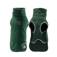 HKM-9386557 Waterproof Fleece Dog Sweater Coat in Brown and Dark Green, Sizes S to 6XL