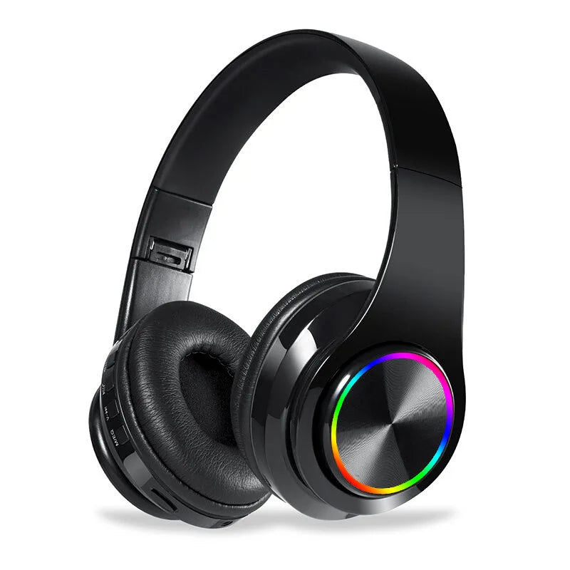 HKM-938707 Colourful Wireless Bluetooth Over-Ear Headphones with Microphone and Deep Bass for PC