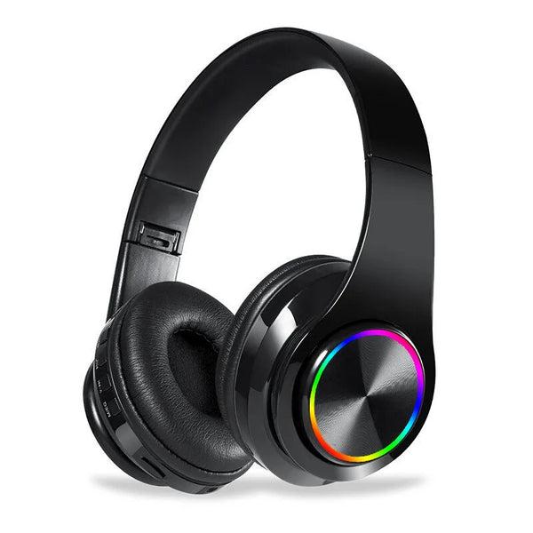 HKM-938707 Colourful Wireless Bluetooth Over-Ear Headphones with Microphone and Deep Bass for PC