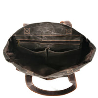 HKM-938771 Vintage Waxed Canvas Leather Shoulder Bag in Green, Grey, and Black - Eco-Friendly Daily Use Armpit Bag