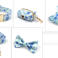 HKM-9387965 Striped Print Pet Chest Harness and Leash Set with Trash Bag and Ribbon