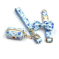 HKM-9387965 Striped Print Pet Chest Harness and Leash Set with Trash Bag and Ribbon