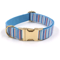 HKM-9387965 Striped Print Pet Chest Harness and Leash Set with Trash Bag and Ribbon