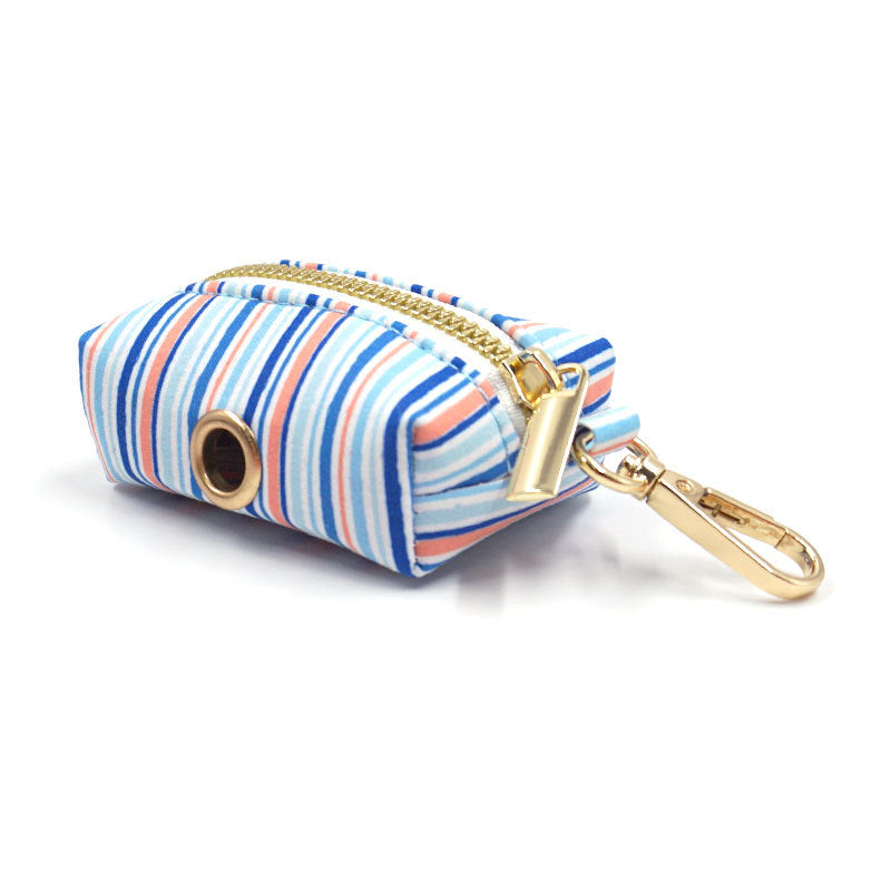 HKM-9387965 Striped Print Pet Chest Harness and Leash Set with Trash Bag and Ribbon