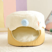 HKM-9388221 Quilted Dual-Purpose Warm Cat Nest for Kittens - Polyester - Size S & M Available