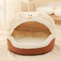 HKM-9388221 Quilted Dual-Purpose Warm Cat Nest for Kittens - Polyester - Size S & M Available