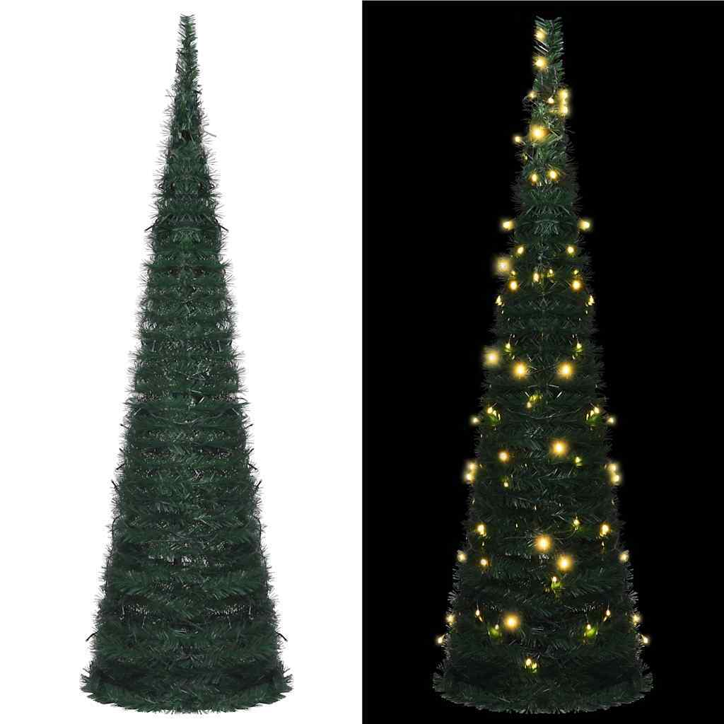 HKM-938835 Artificial Christmas Tree with Warm White Lights - 150 cm, USB-Powered, Reusable Décor