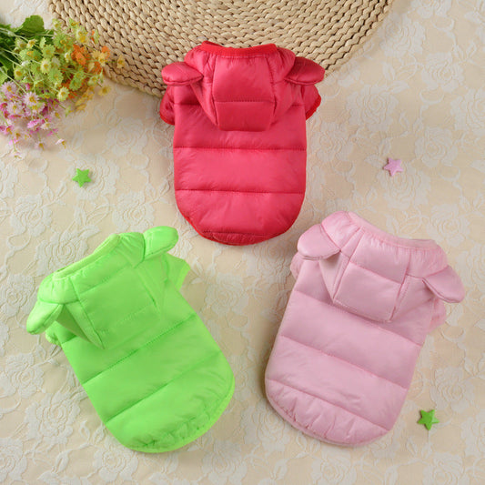 HKM-9388733 Stylish Down Cotton Jacket for Small Dogs in Multiple Colors and Sizes
