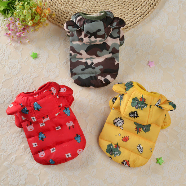 HKM-9388733 Stylish Down Cotton Jacket for Small Dogs in Multiple Colors and Sizes