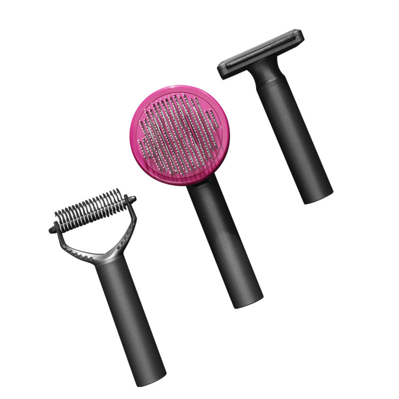 HKM-9389757 Massage Knot Pet Grooming Set ¨C Hair Removal Comb for Cats and Dogs, Washable and Ergonomic Design