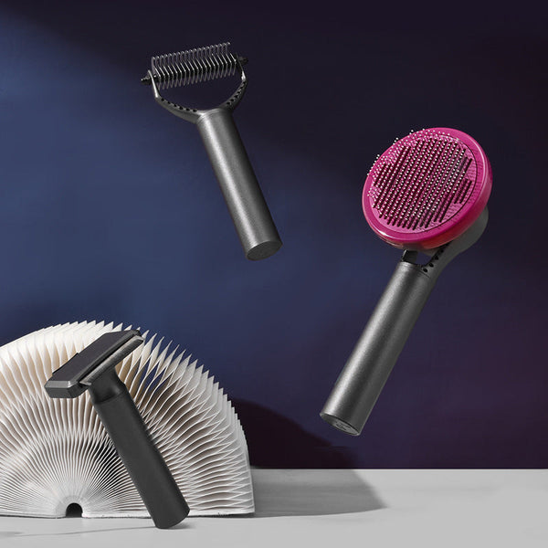 HKM-9389757 Massage Knot Pet Grooming Set ¨C Hair Removal Comb for Cats and Dogs, Washable and Ergonomic Design