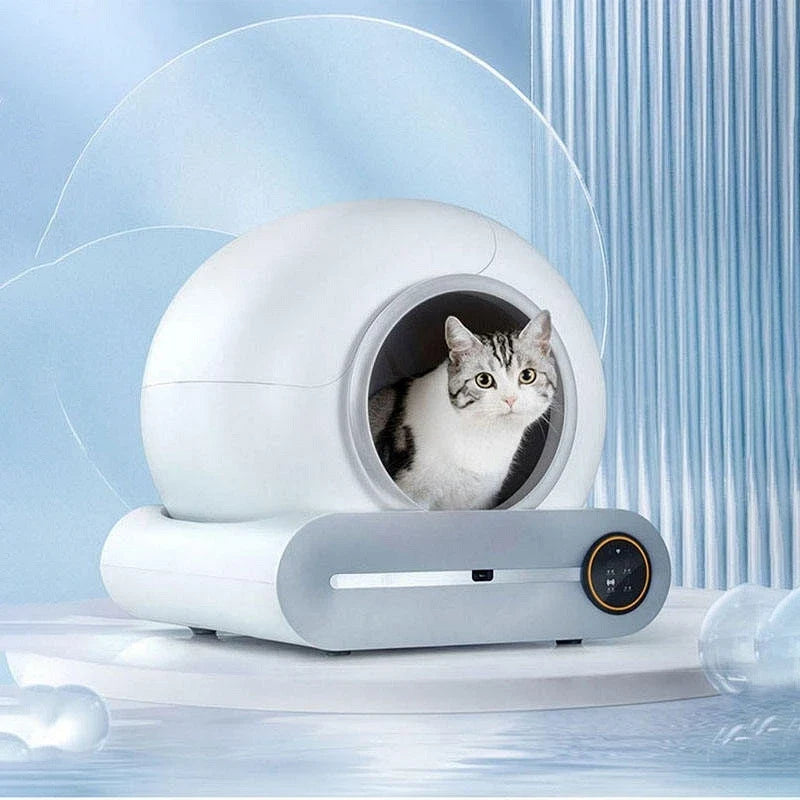HKM-939155 Automatic Self-Cleaning Cat Litter Box with App Control for Multiple Cats, 65L Capacity, Easy Access & Clean