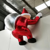HKM-939155 Inflatable Santa Claus Climbing Wall Decoration - Sizes 2M to 5M with Fan