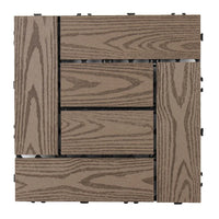 HKM-939219 DIY Interlocking WPC Decking Tiles for Garden and Outdoor Flooring