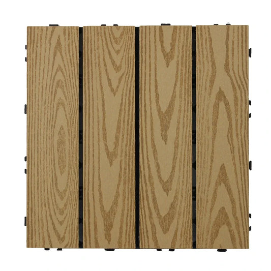 HKM-939219 DIY Interlocking WPC Decking Tiles for Garden and Outdoor Flooring