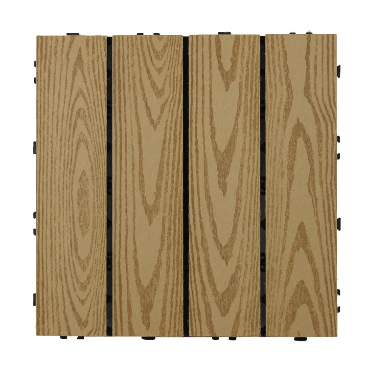 HKM-939219 DIY Interlocking WPC Decking Tiles for Garden and Outdoor Flooring