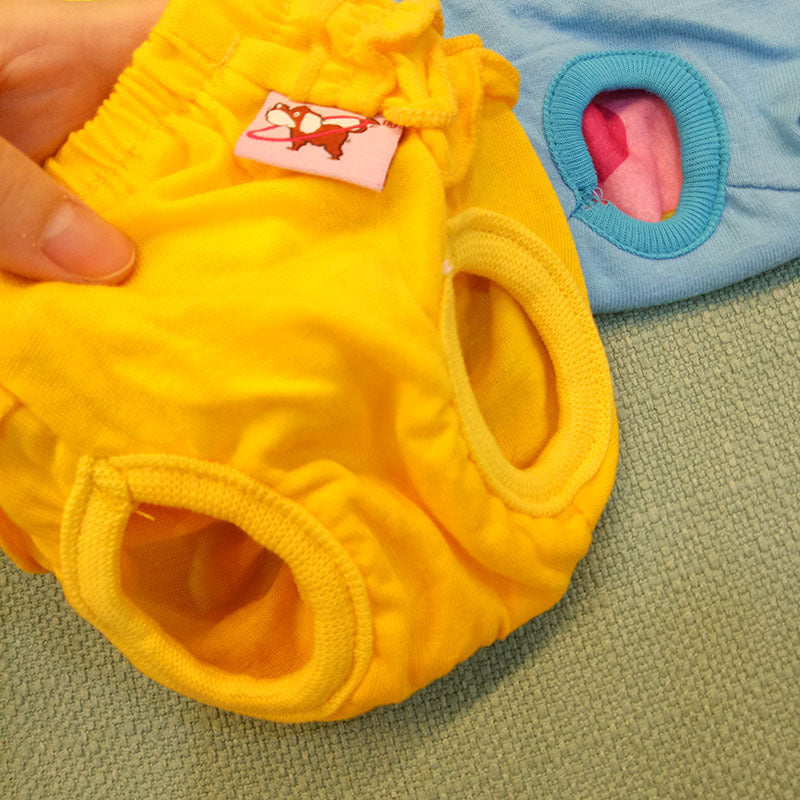 HKM-9392317 Comfortable Female Dog Belly Band - Menstrual Diaper Pants in Blue, Rose, Green, Yellow, Iridescent
