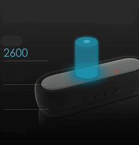 HKM-939347 Portable Waterproof Bluetooth Speaker with Dual 5W Audio, 2600mAh Rechargeable Battery, and 8-Hour Playtime for Outdoor Activities