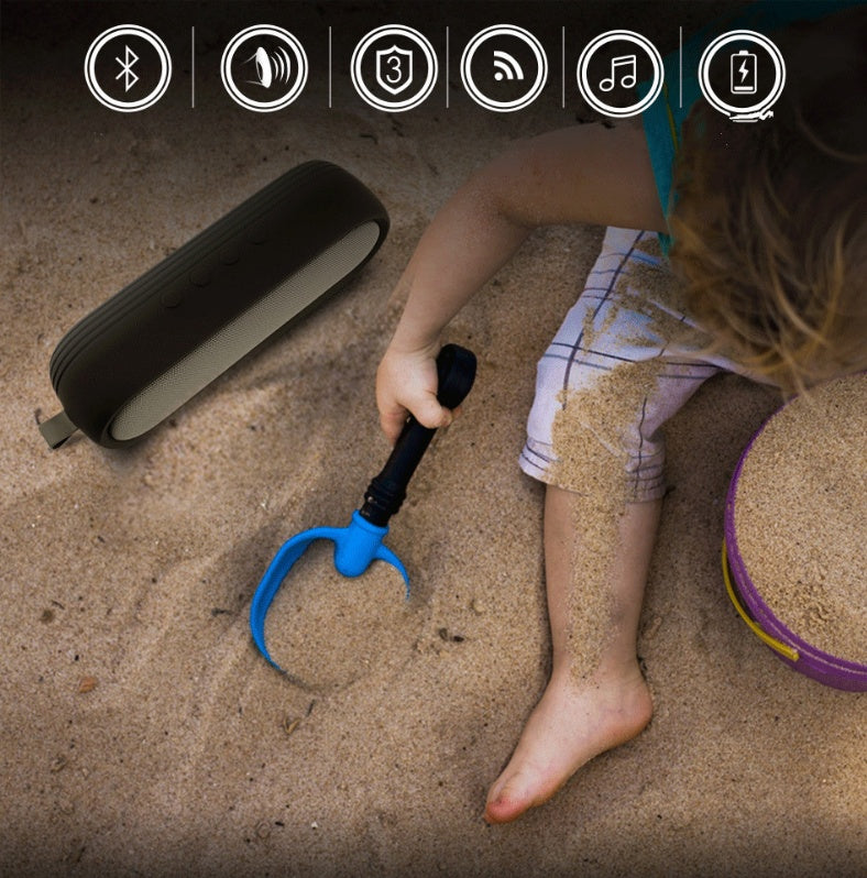 HKM-939347 Portable Waterproof Bluetooth Speaker with Dual 5W Audio, 2600mAh Rechargeable Battery, and 8-Hour Playtime for Outdoor Activities