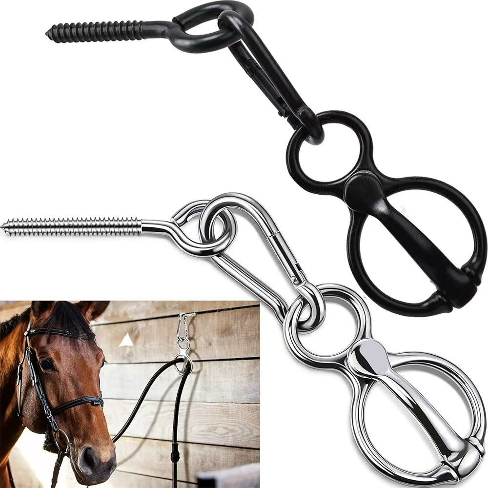 HKM-9393725 High Strength Silver and Black Carbon Steel Horse String Clips - Set of 3
